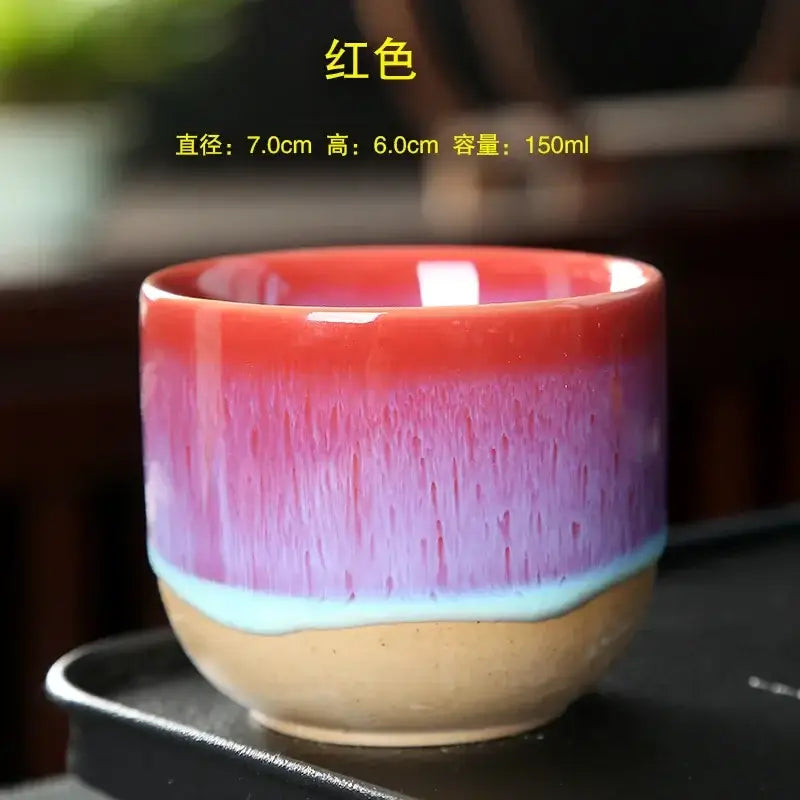 Handcrafted gradient ceramic kung fu tea cup set dining room drinkware