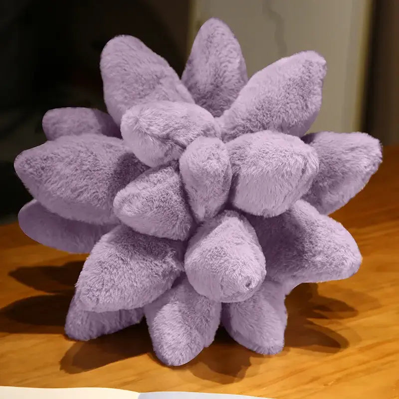 Handcrafted lavender succulent cactus flower throw pillow bedroom decor