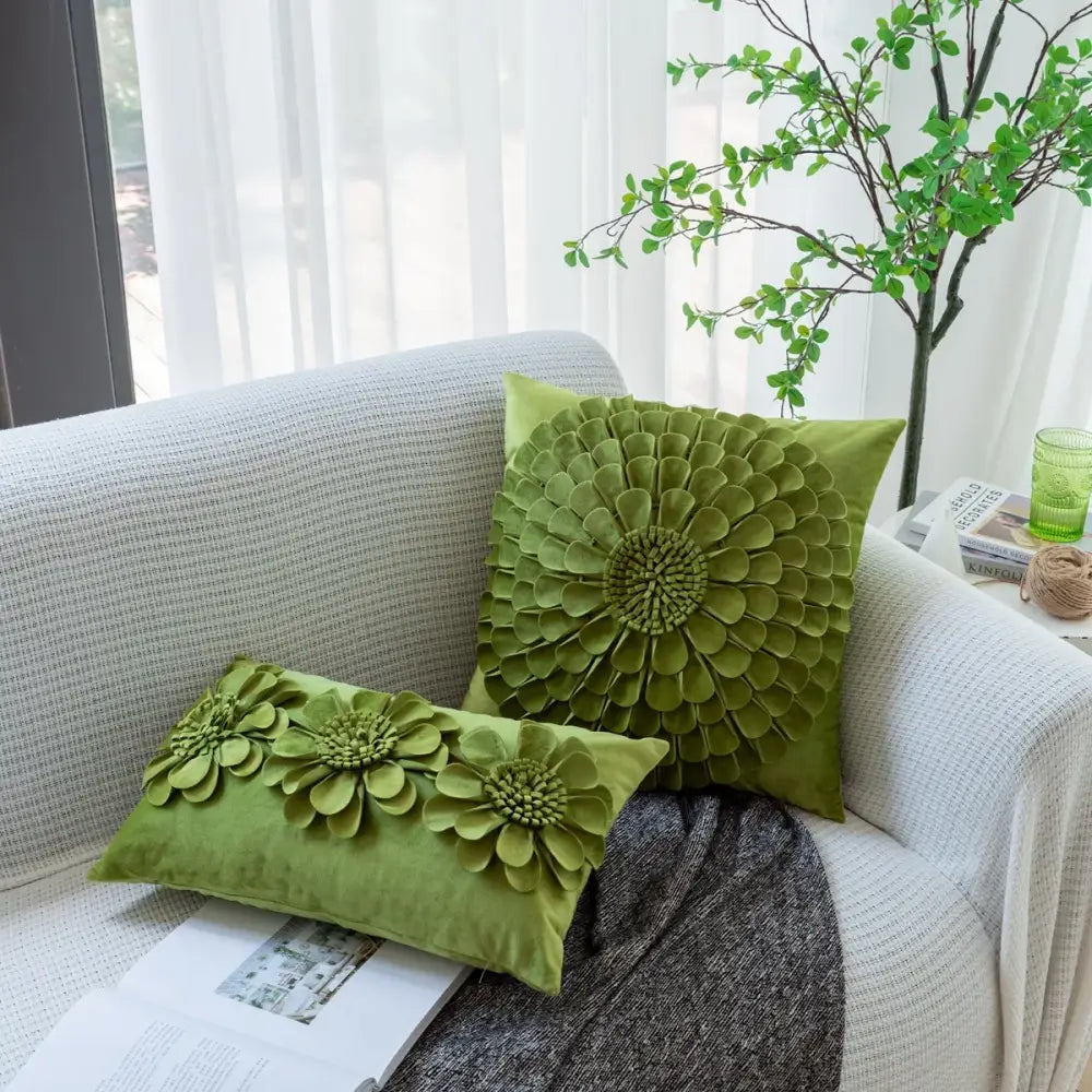 Handmade 3d chrysanthemum flower cushion cover living room pillow