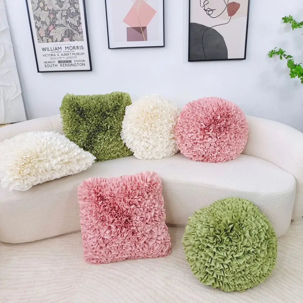 Handmade 3d chrysanthemum flower cushion cover living room pillow