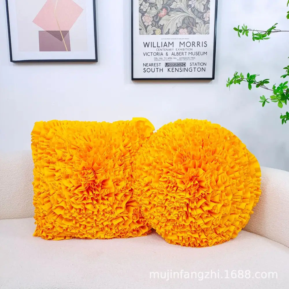 Handmade 3d chrysanthemum flower cushion cover living room pillow