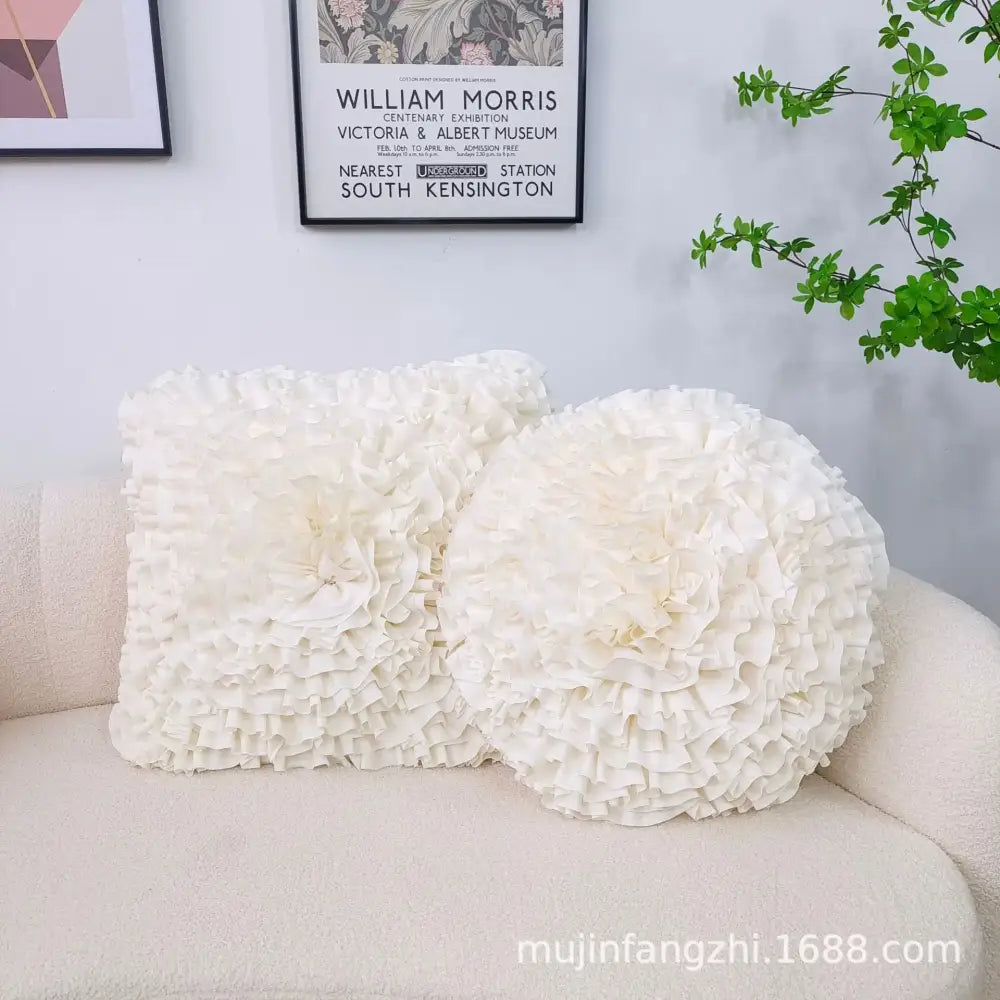 Handmade 3d chrysanthemum flower cushion cover living room pillow