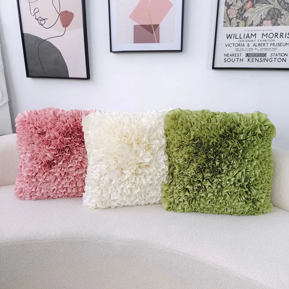 Handmade 3d chrysanthemum flower cushion cover living room pillow