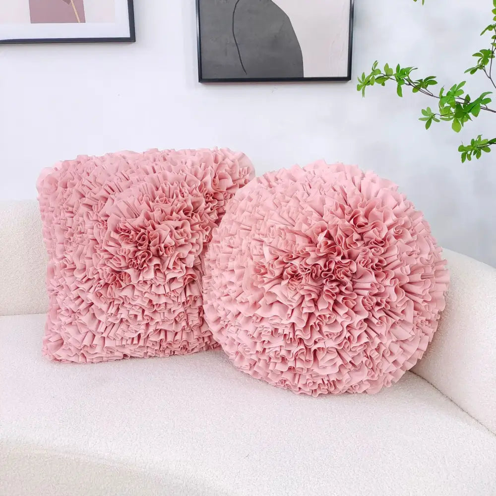 Handmade 3d chrysanthemum flower cushion cover living room pillow