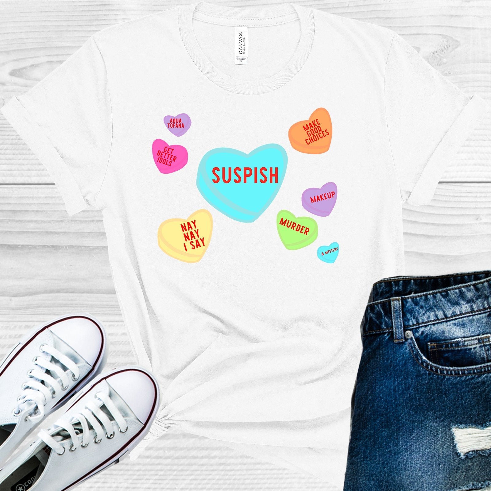 True Crime Valentine Hearts Graphic Tee