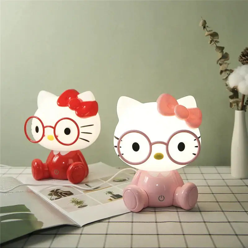 Hello kitty red & pink cartoon animal night light bedroom lamp