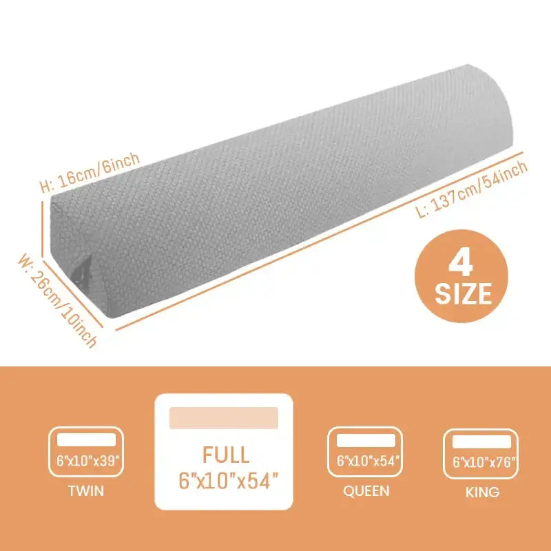 Hexagonal gray headboard pillow wedge bedroom storage pocket
