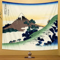 Hokusai red & blue beach scenery tapestry bedroom wall decor