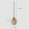 Honeycomb amber blue and gray glass pendant light for kitchen dining