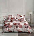 Honeycomb marble brown & beige bedding set bedroom duvet cover