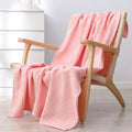 Honeycomb waffle cotton blankets light gray throw – bedroom decor