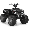 HoneyJoy 12V Kids ATV Quad Ride On Car with LED Light & Music - Black