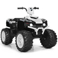 HoneyJoy 12V Kids ATV Quad Ride On Car with LED Light & Music - White