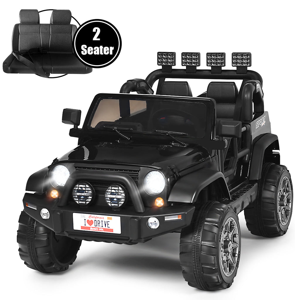 HoneyJoy 2 Seater Ride On Truck for Kids - 12V RC Electric Vehicle with Storage
