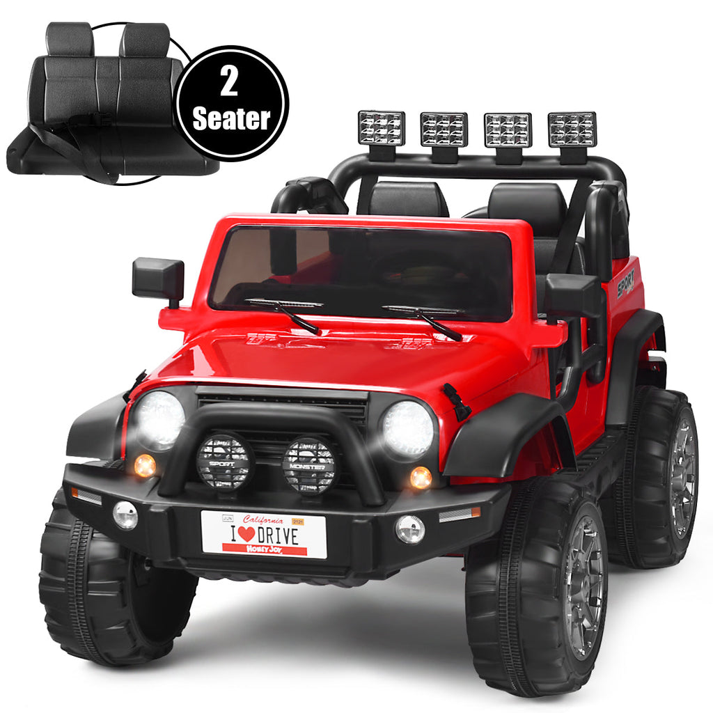 HoneyJoy 2 Seater Ride On Truck for Kids - 12V RC Electric Vehicle with Storage