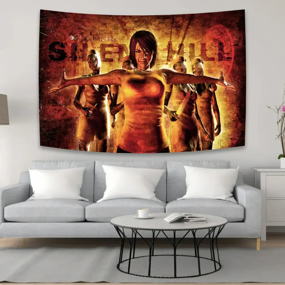Horror movie character black & sepia tapestry bedroom wall decor