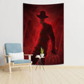 Horror movie freddy krueger red wall tapestry bedroom decor