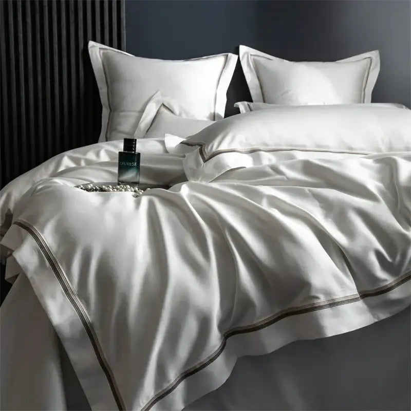 Hotel style white & black 1000tc egyptian cotton bedding set bedroom