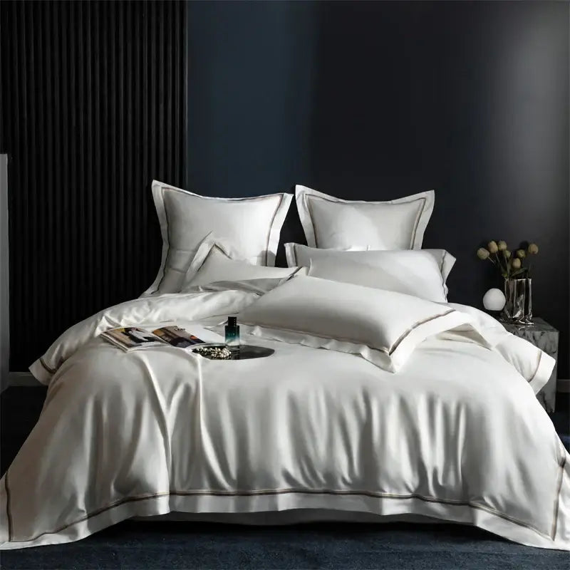 Hotel style white & black 1000tc egyptian cotton bedding set bedroom