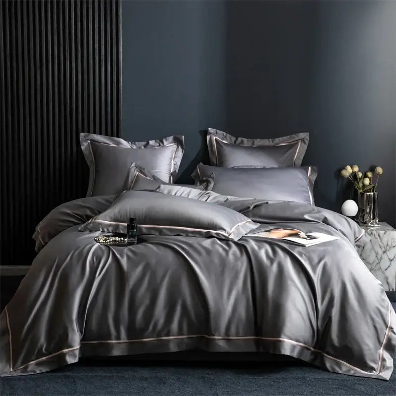 Hotel style white & black 1000tc egyptian cotton bedding set bedroom