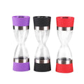 Hourglass shape black & stainless steel dual spice grinder kitchen