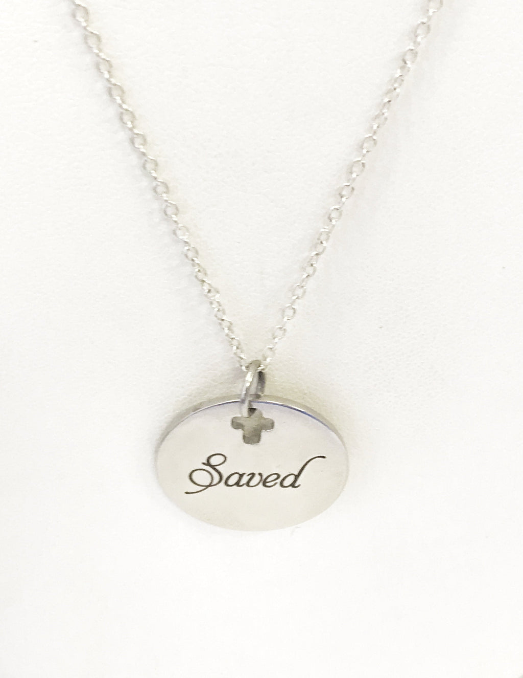 Christian Necklace, Saved Necklace, Christian Jewelry, Christian Gifts, Cross Necklace, Saved By Grace Through Faith Necklace, Baptism Gift