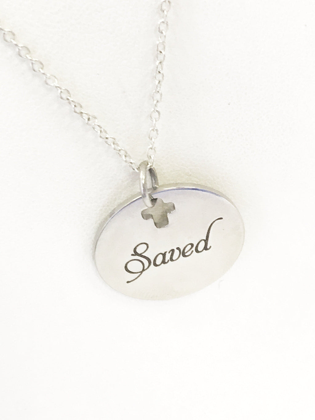 Christian Necklace, Saved Necklace, Christian Jewelry, Christian Gifts, Cross Necklace, Saved By Grace Through Faith Necklace, Baptism Gift
