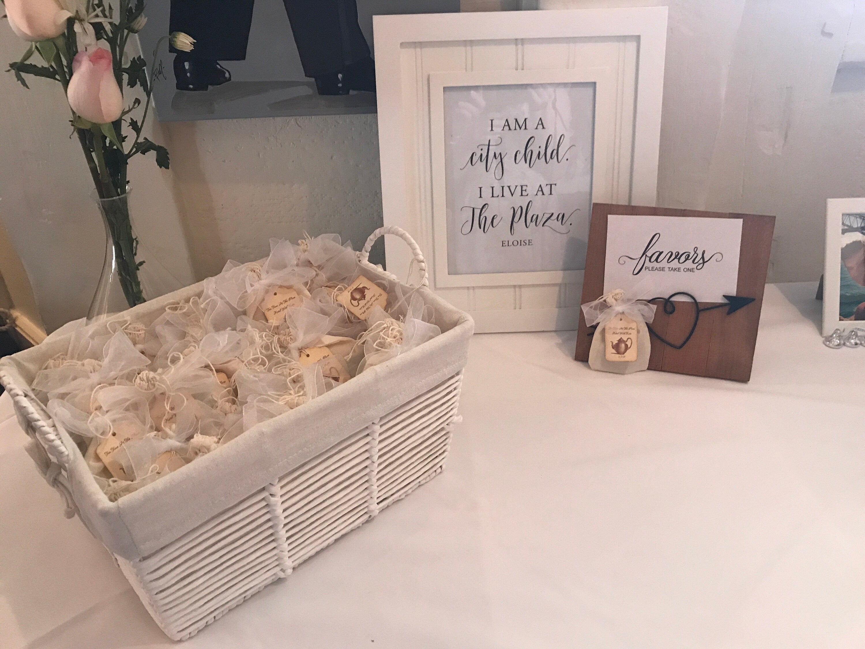 Tea Party Favor-Two Organic Teas in a Muslin Bag with Ribbons-Wedding-Bridal Shower-Baby Shower-Belle Savon Vermont