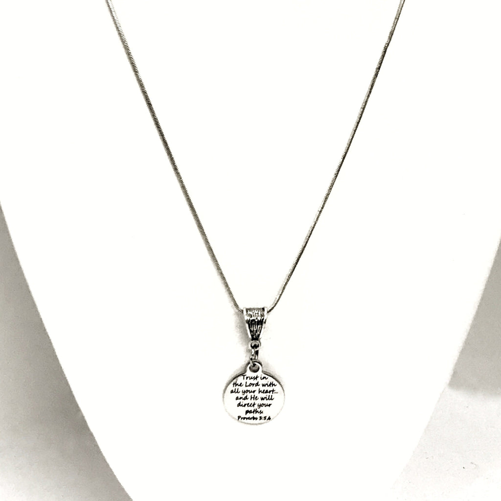 Christian Necklace, Trust In The Lord With All Your Heart Necklace, Christian Gift, Christian Jewelry, Scripture Gift, The Lord Will Direct