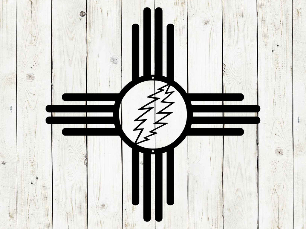 Zia Sun Lightning Metal Sign | Southwest Wall Decor