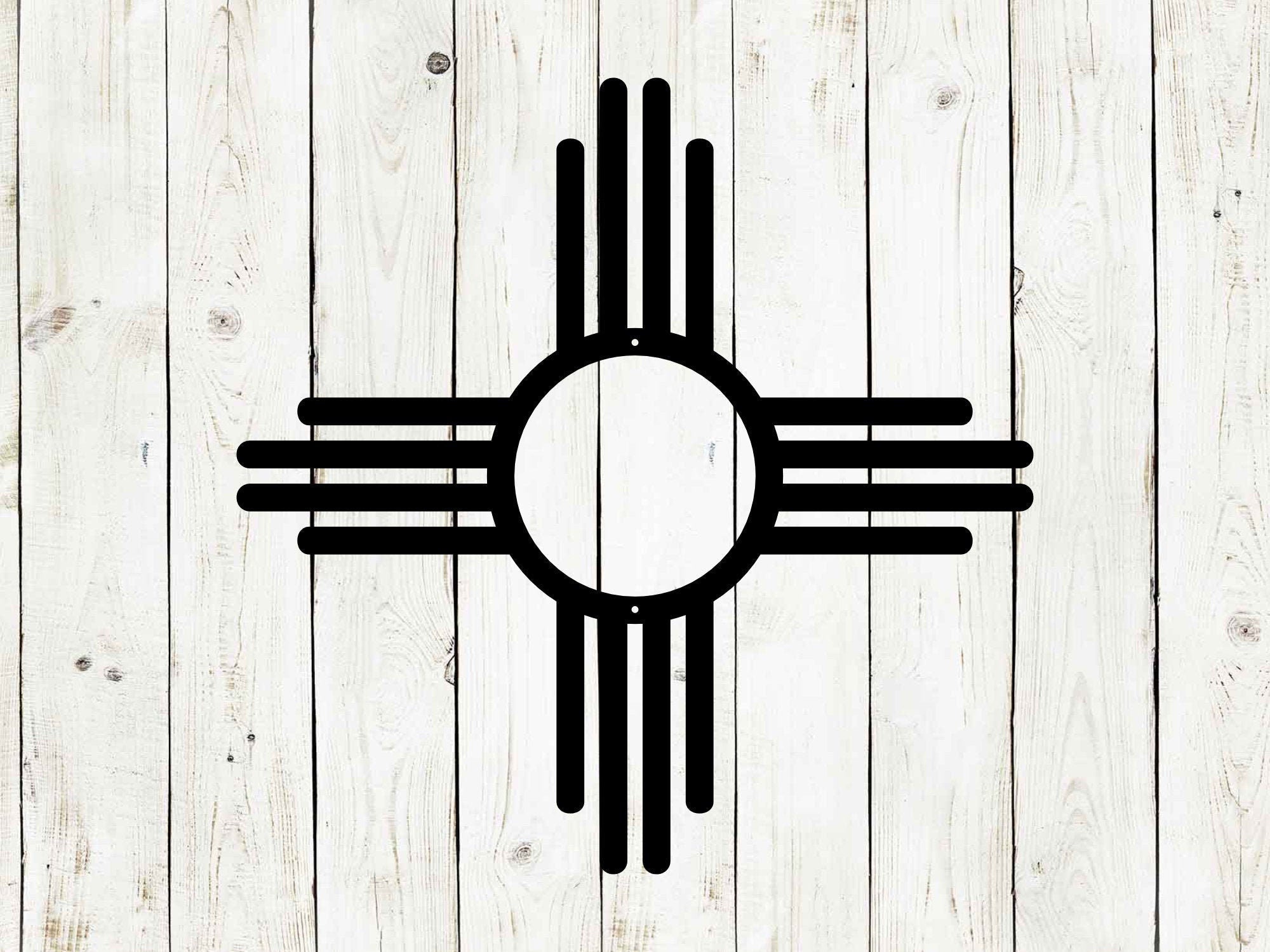 Zia Sun Metal Sign, New Mexico, Zia Cross, Metal Art, Zia, New Mexico Sign, Metal Sign, Wall decor, South western art, Outdoor patio