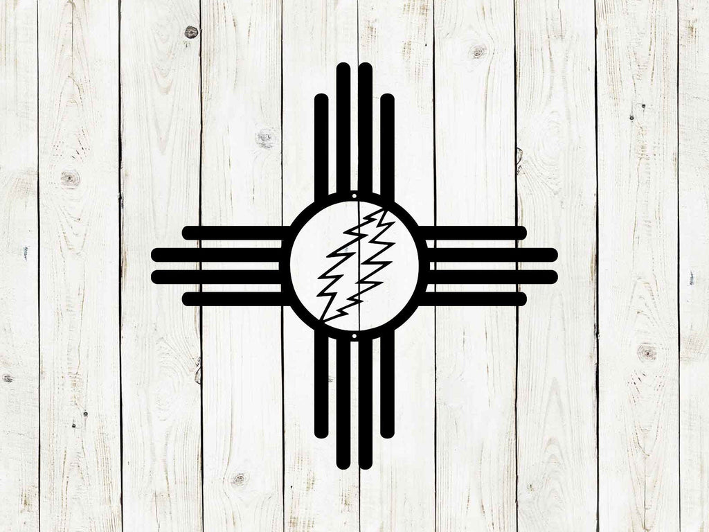 Zia Sun Lightning Metal Sign | Southwest Wall Decor