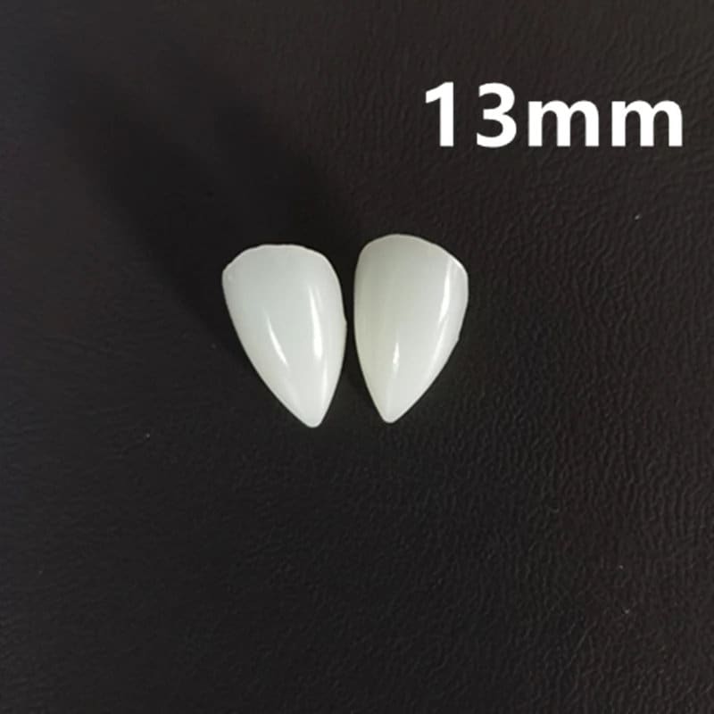Reusable Pair Fangs Kit Free Custom Fit Mold Non Toxic Natural Looking Vampire Goth Halloween Cosplay teeth canine beast realistic