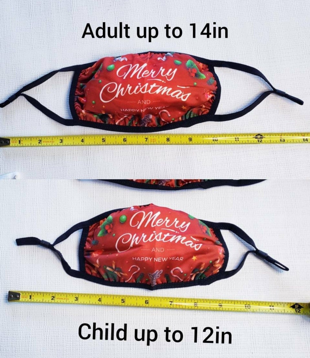 Reusable Cotton Holiday Masks with Adjustable Ear Straps (2-Layer Washable Multi-Pack)
