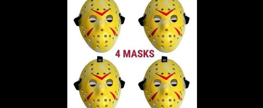 Jason Voorhees Friday the 13th Hockey Mask - Hard Plastic Slasher Mask for Adults & Kids (80s Horror Classic)
