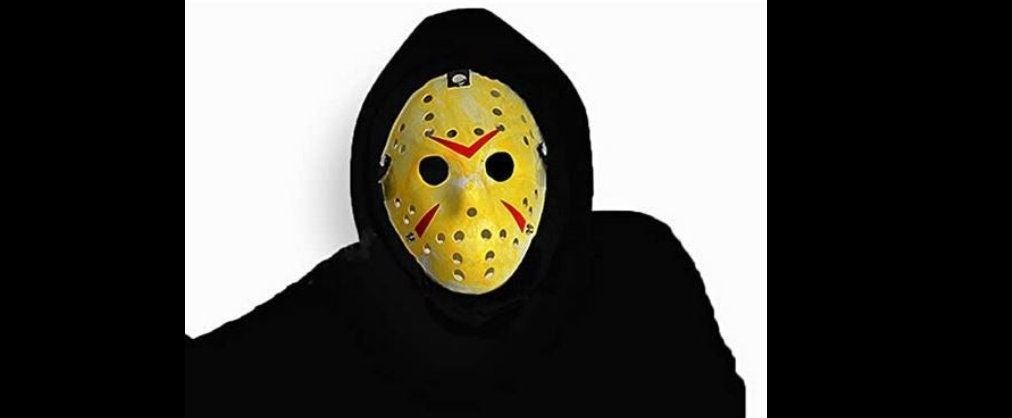 Jason Voorhees Friday the 13th Hockey Mask - Hard Plastic Slasher Mask for Adults & Kids (80s Horror Classic)