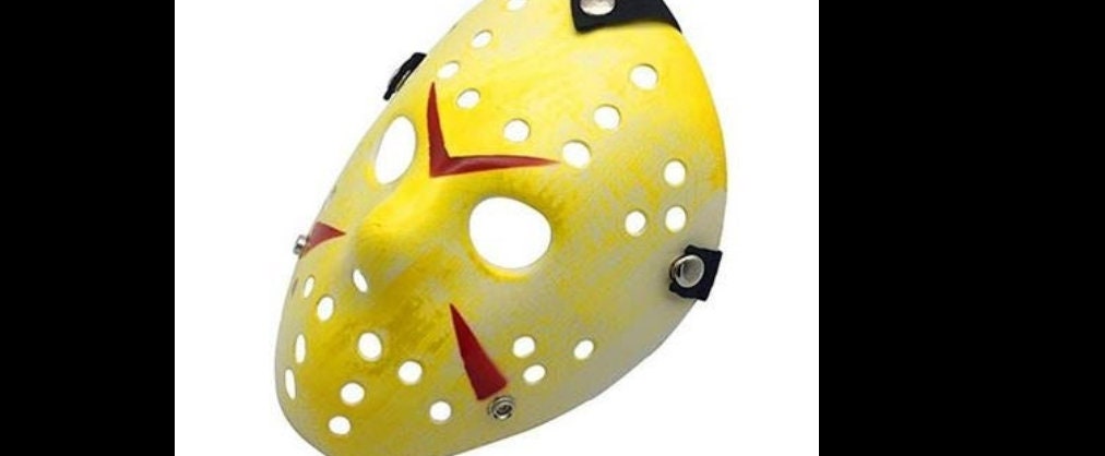 Jason Voorhees Friday the 13th Hockey Mask - Hard Plastic Slasher Mask for Adults & Kids (80s Horror Classic)