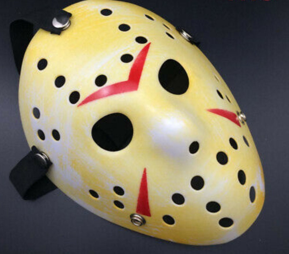 Jason Voorhees Friday the 13th Hockey Mask - Hard Plastic Slasher Mask for Adults & Kids (80s Horror Classic)