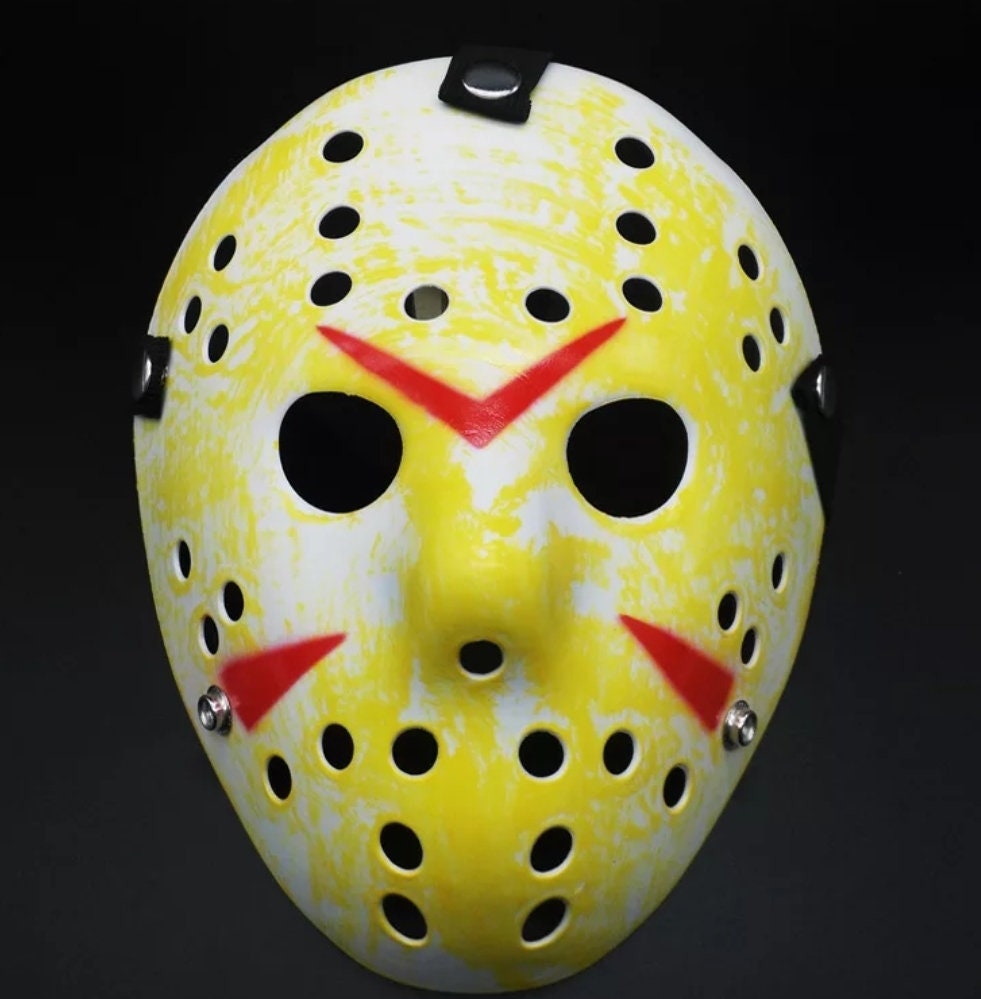 Jason Voorhees Friday the 13th Hockey Mask - Hard Plastic Slasher Mask for Adults & Kids (80s Horror Classic)
