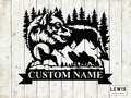 Wolf Custom Name Metal Sign, Ranch Sign, Rancher, Wolf, Lodge Sign, Hunting Sign, Hunter, Outdoorsman, Ranch Address Sign, Mountains, Coyote