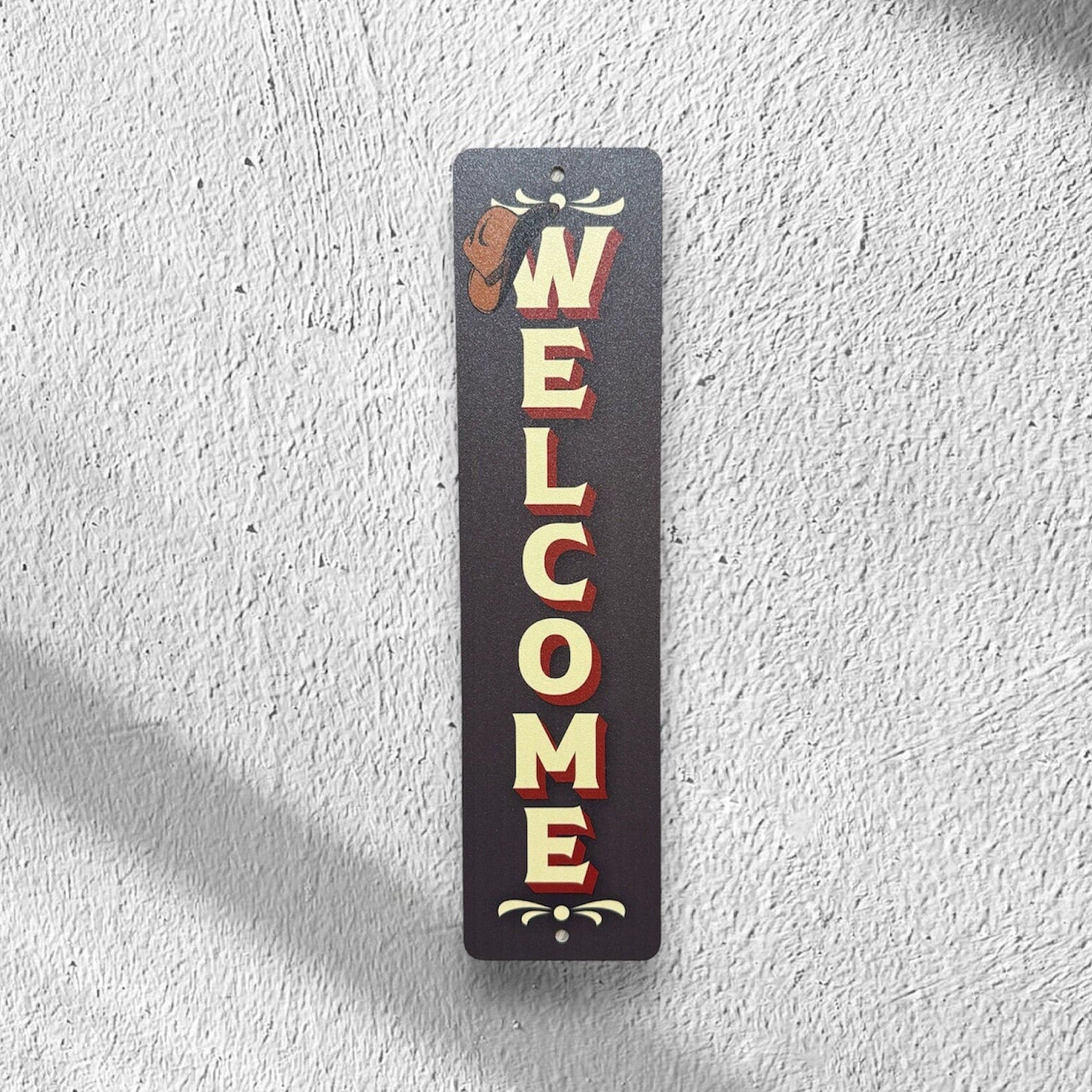 Western Welcome Sign | Rustic Metal Wall Sign for Entryway, Porch & Ranch Decor