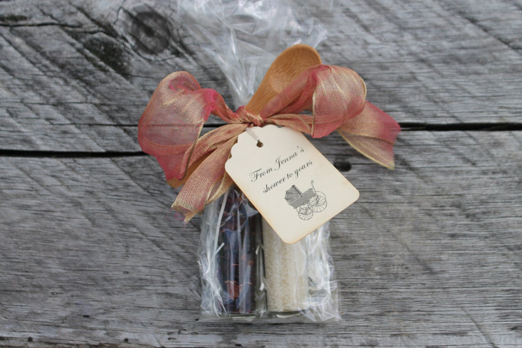 Tea Party Favor-Organic Tea and Sugar or Honey with Spoon Mini Set Favor-Belle Savon Vermont