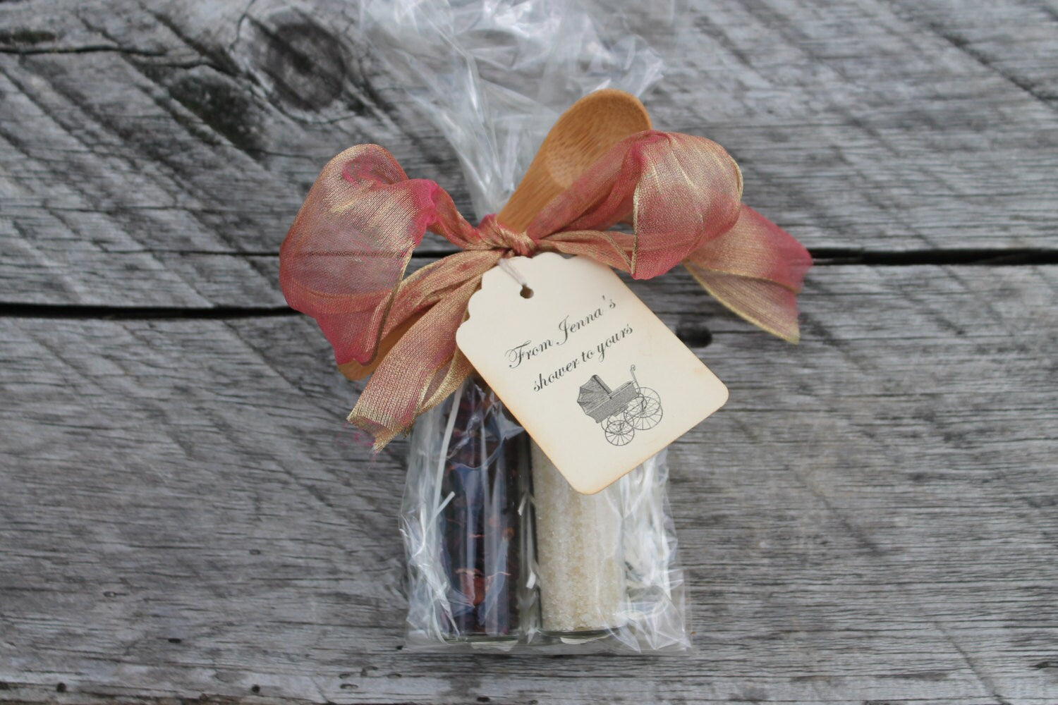 Tea Party Favor-Organic Tea and Sugar or Honey with Spoon Mini Set Favor-Belle Savon Vermont