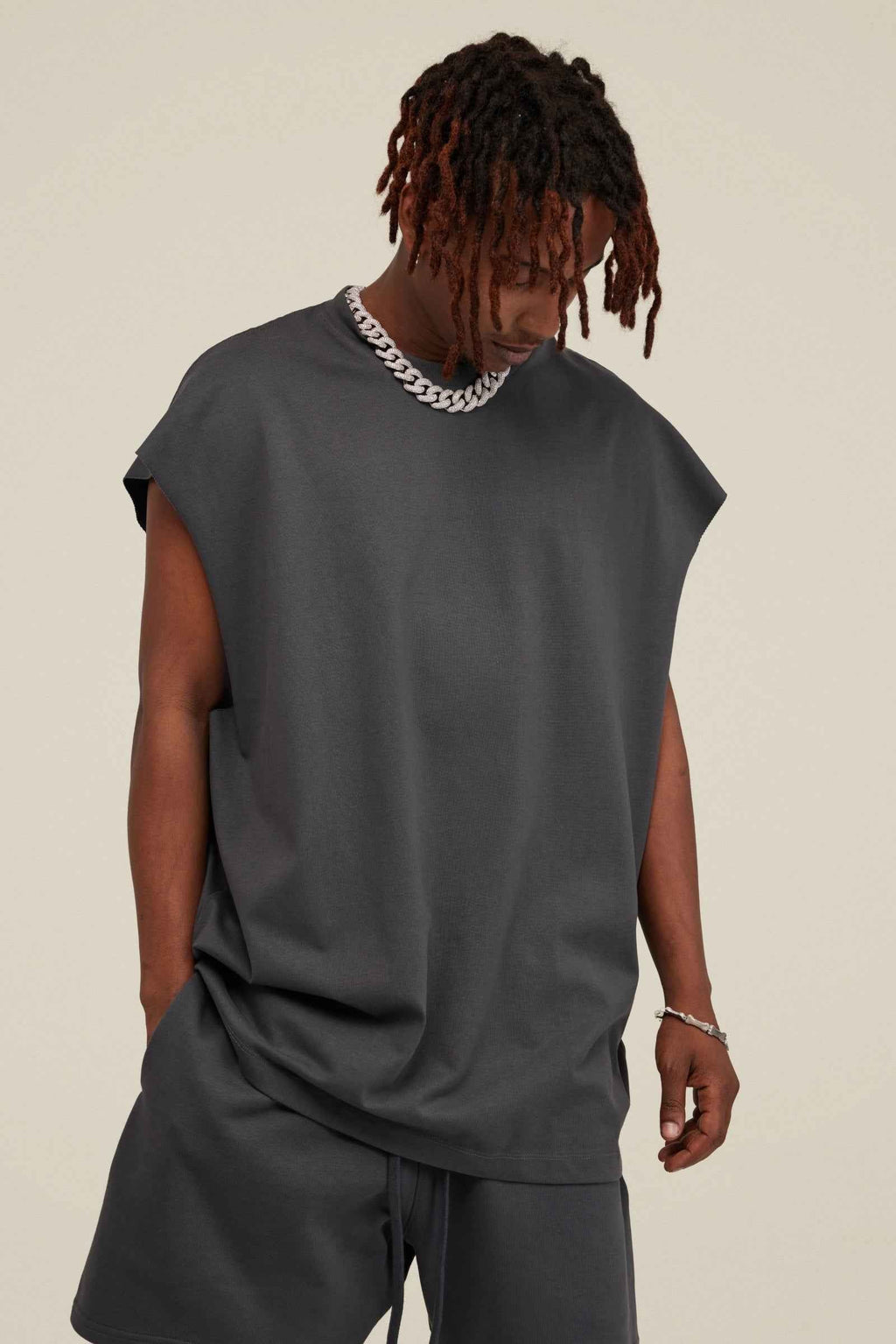 305GSM Unisex Earth-Tone Muscle Tee