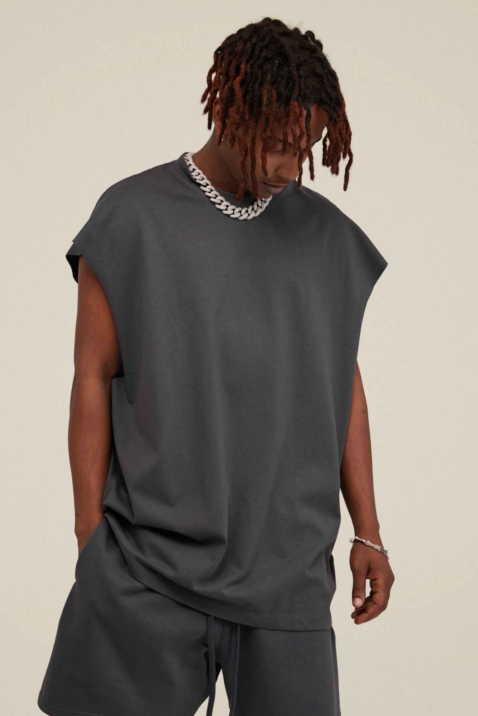 305GSM Unisex Earth-Tone Muscle Tee