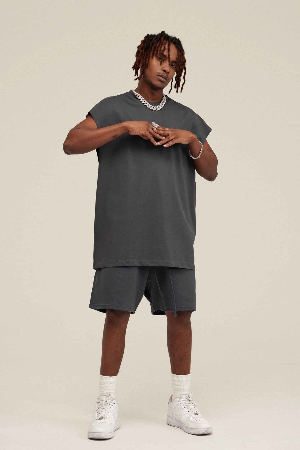 305GSM Unisex Earth-Tone Muscle Tee