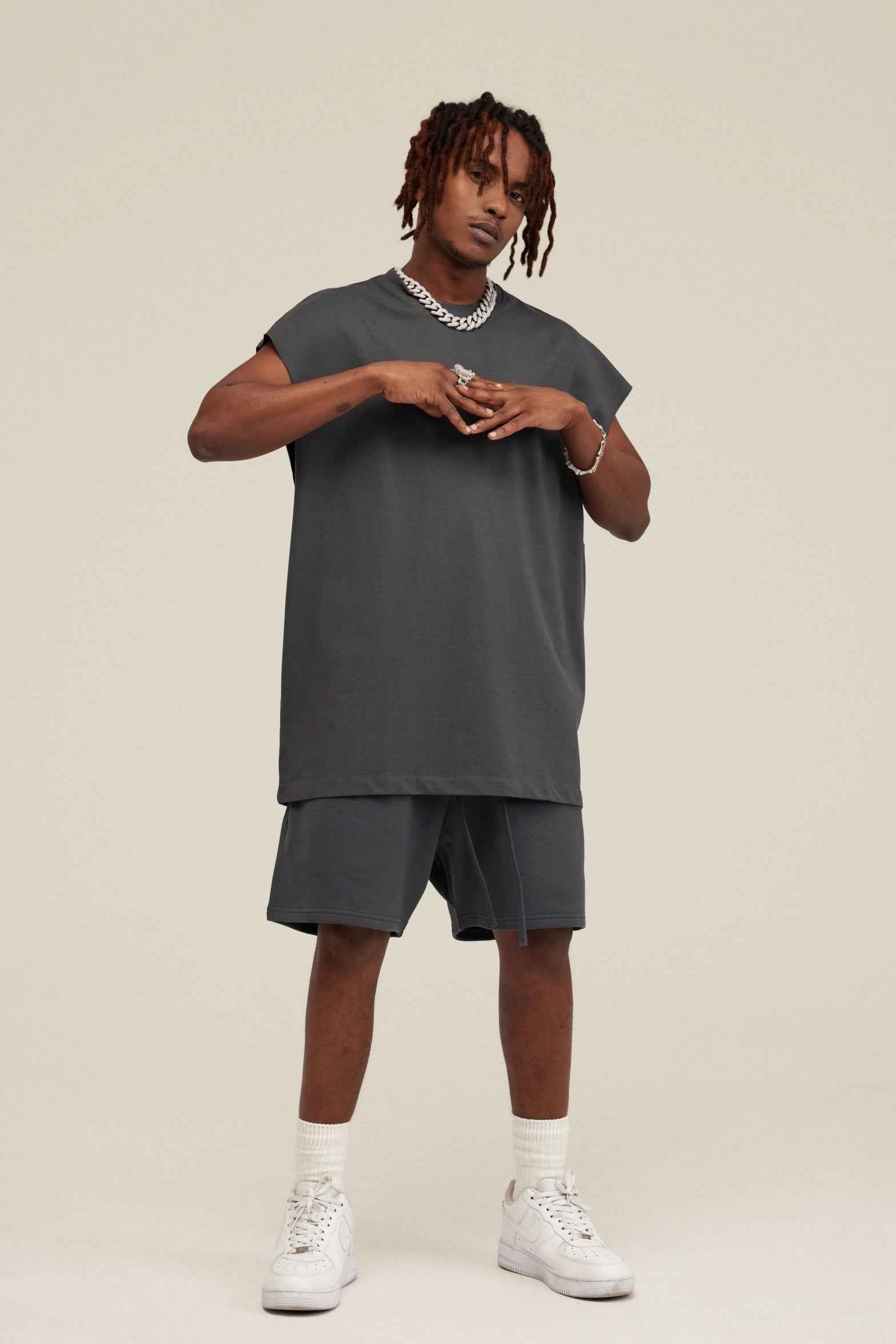 305GSM Unisex Earth-Tone Muscle Tee