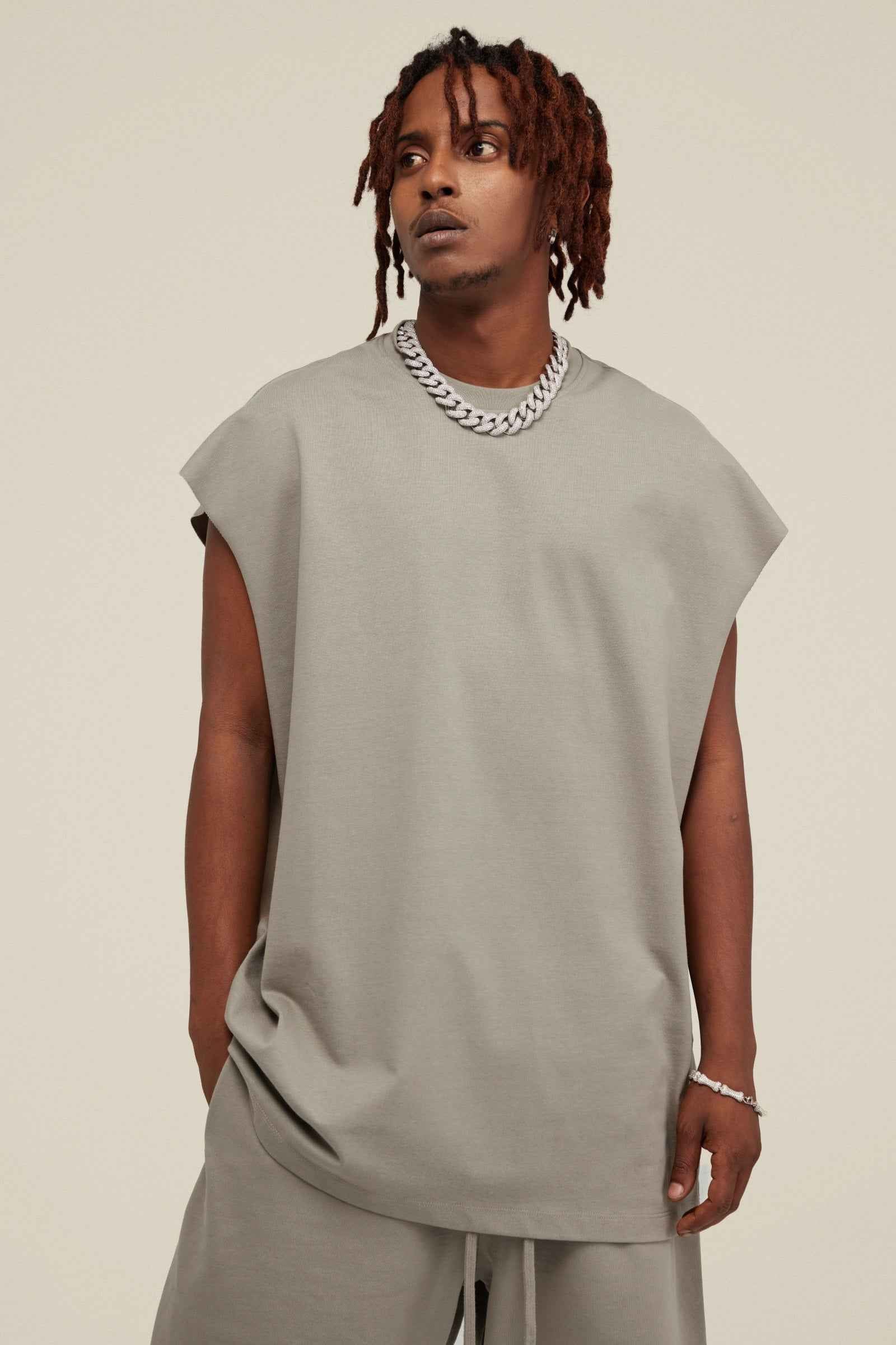 305GSM Unisex Earth-Tone Muscle Tee