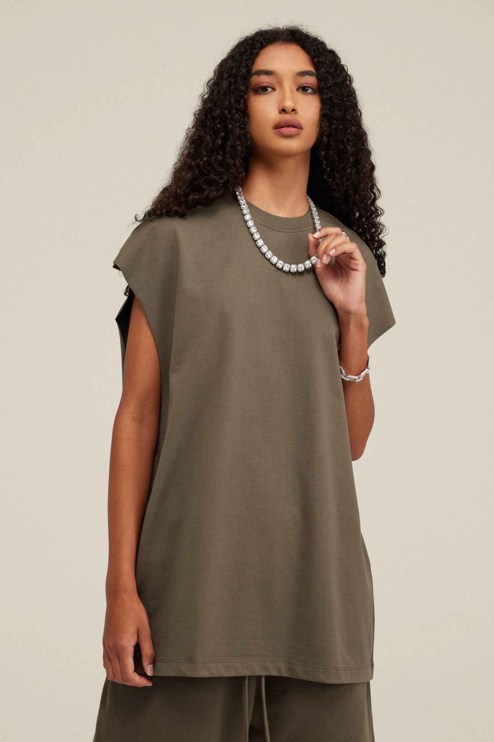 305GSM Unisex Earth-Tone Muscle Tee