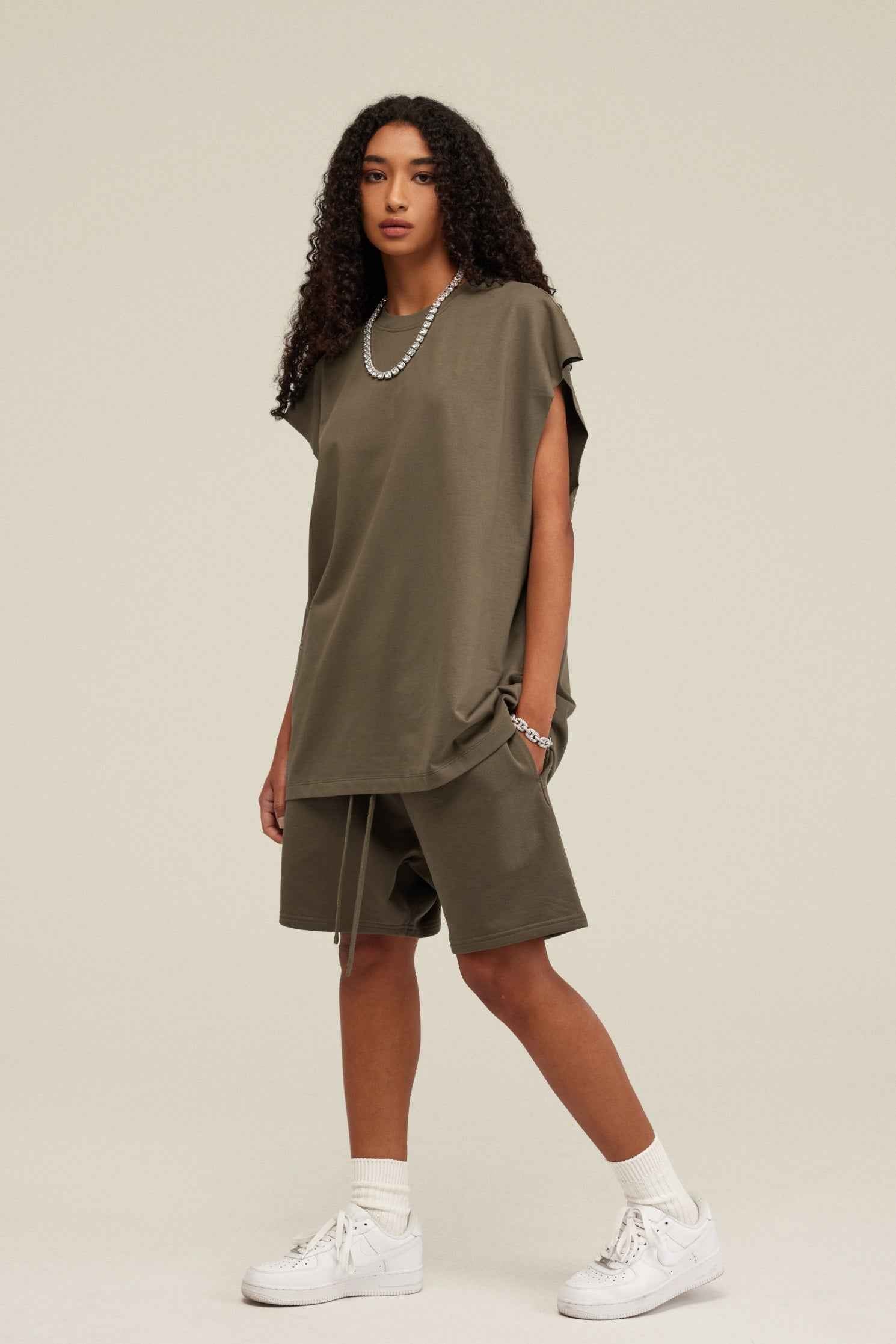 305GSM Unisex Earth-Tone Muscle Tee